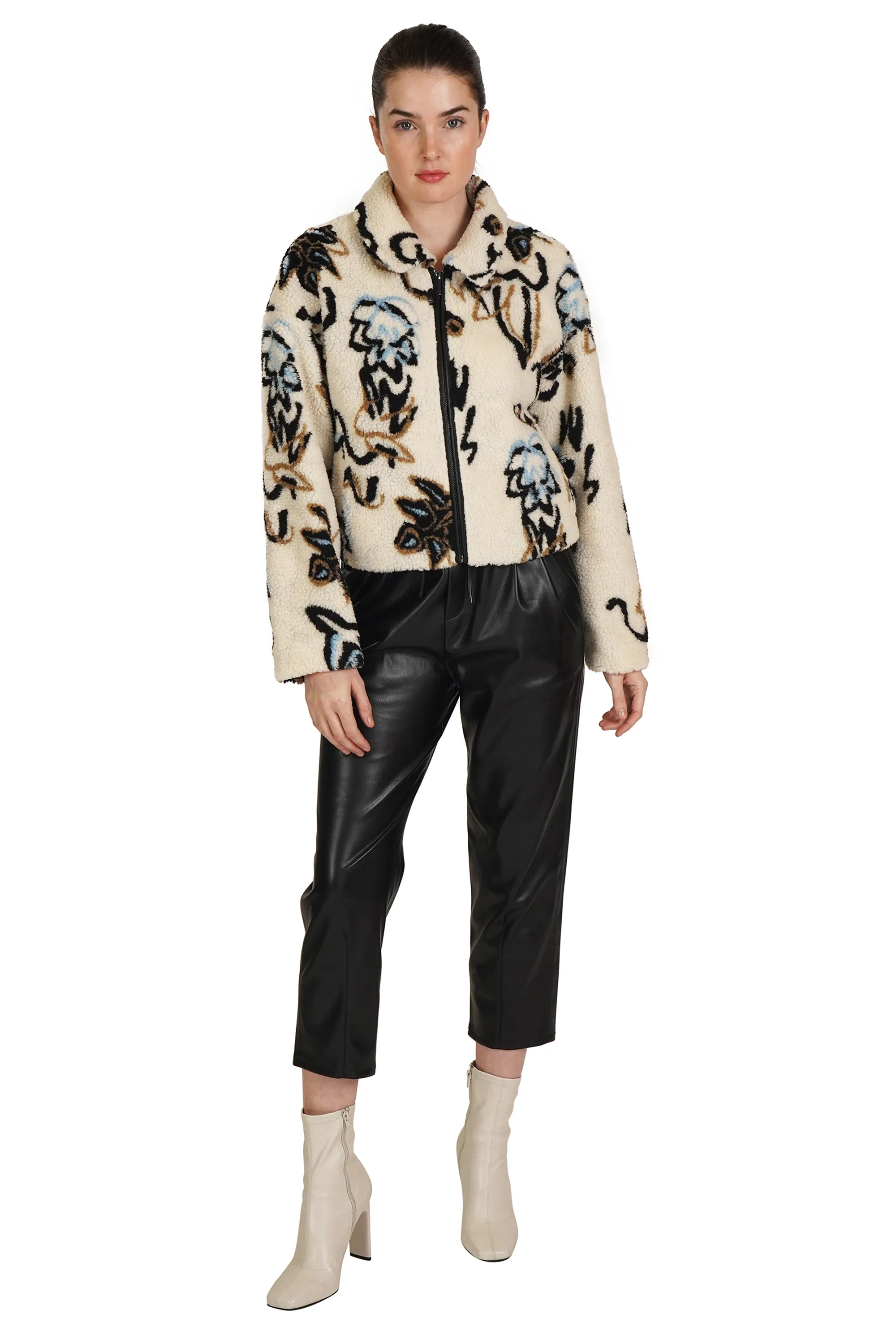 Abstract Pattern Teddy Jacket