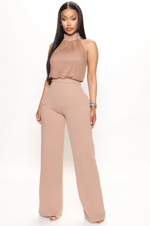 Acting Nice Jumpsuit - Taupe