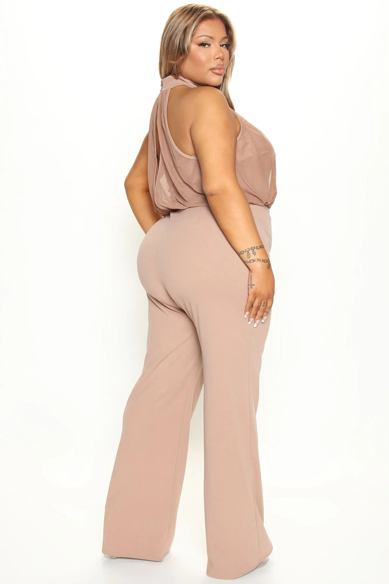 Acting Nice Jumpsuit - Taupe