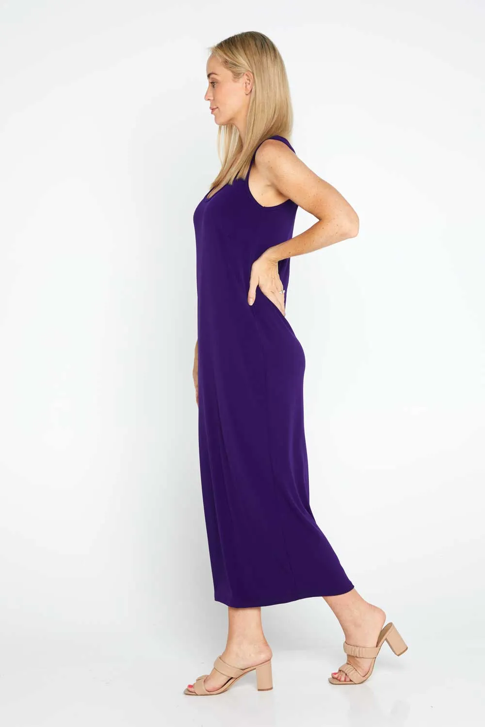 Amy Midi Stretch Slip - Purple