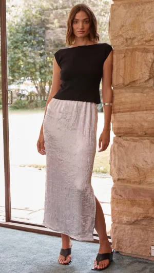 Aya Satin Midi Skirt