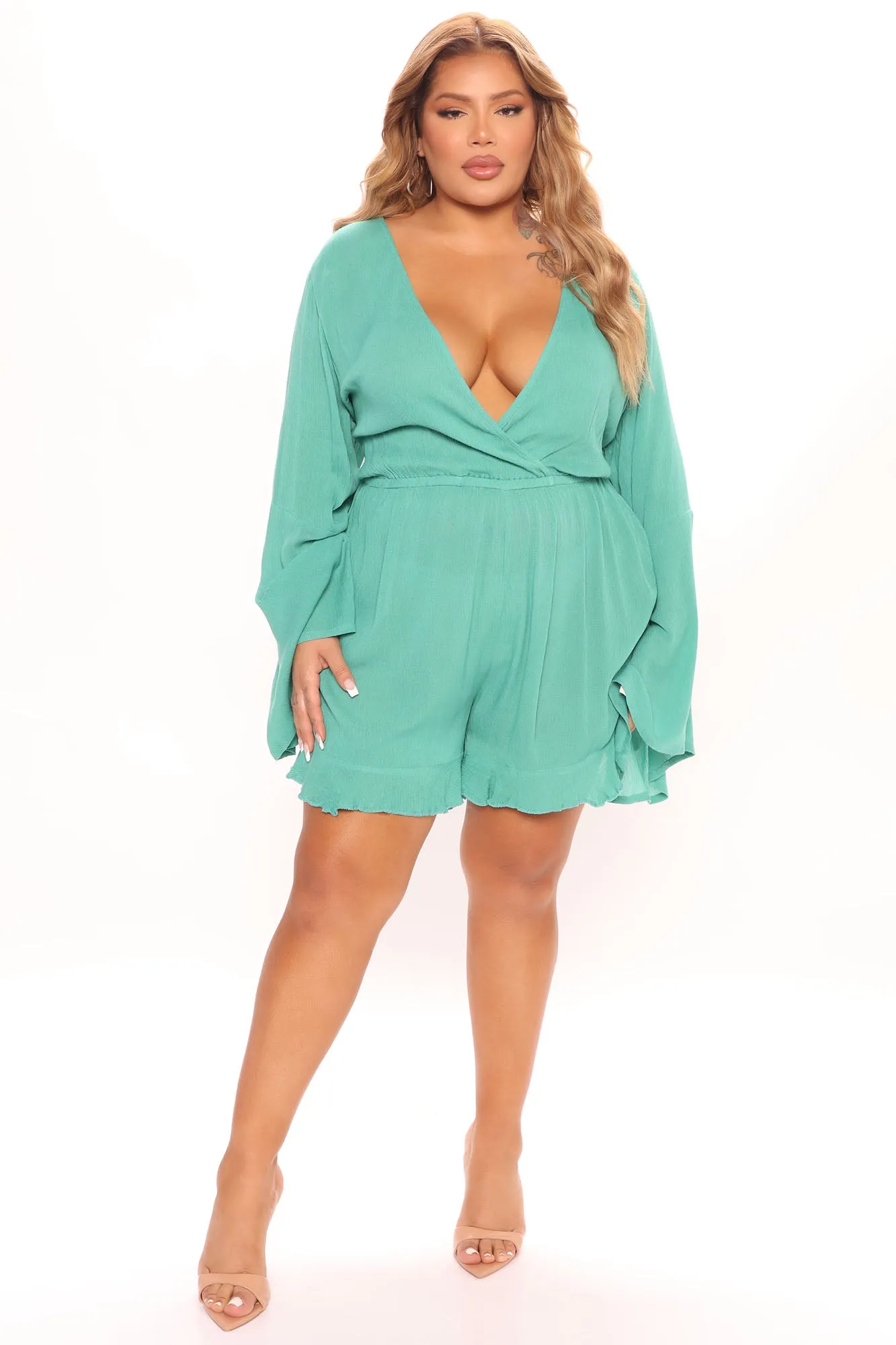 Beachy Summers Romper - Green