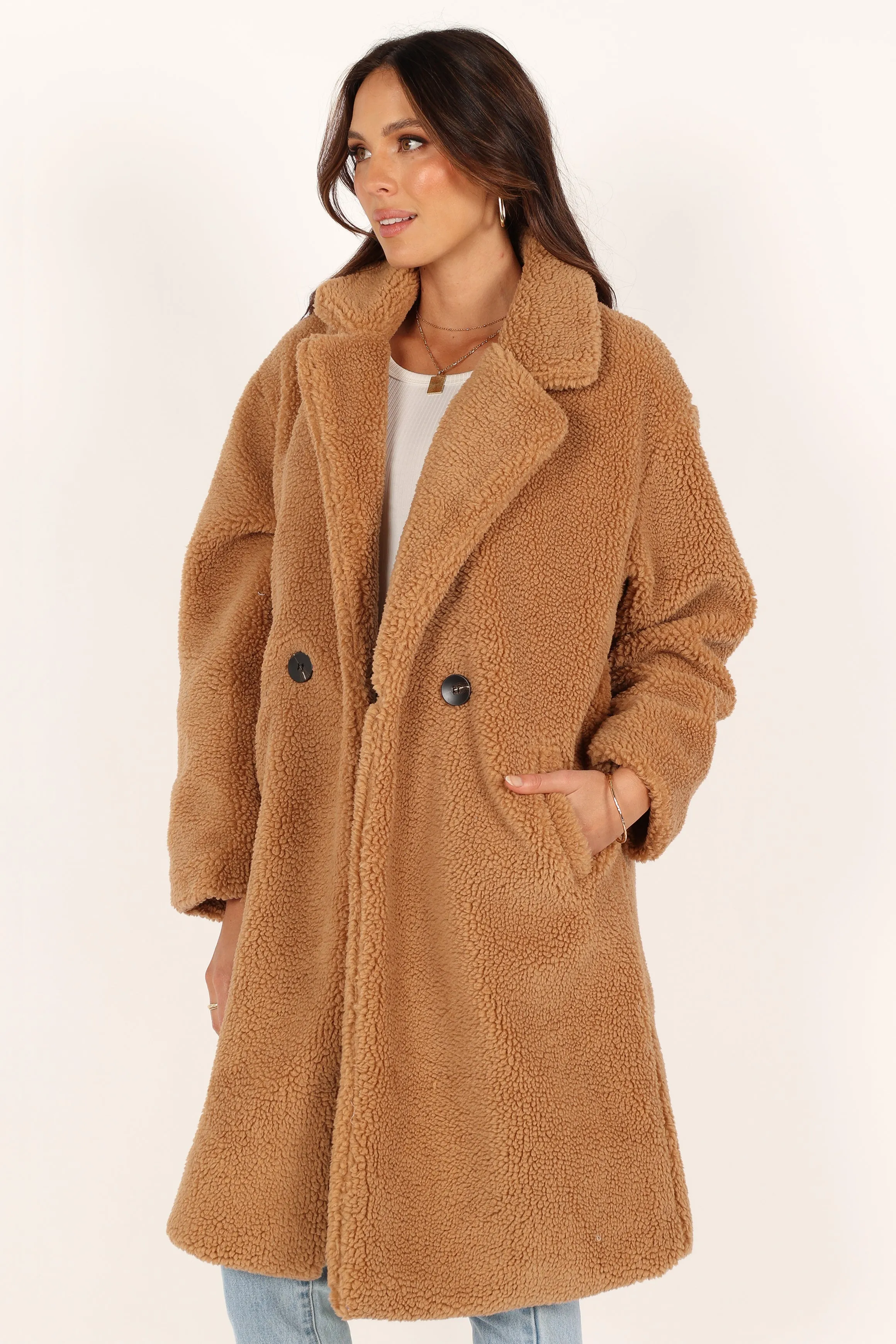 Beatrice Faux Fur Coat - Camel