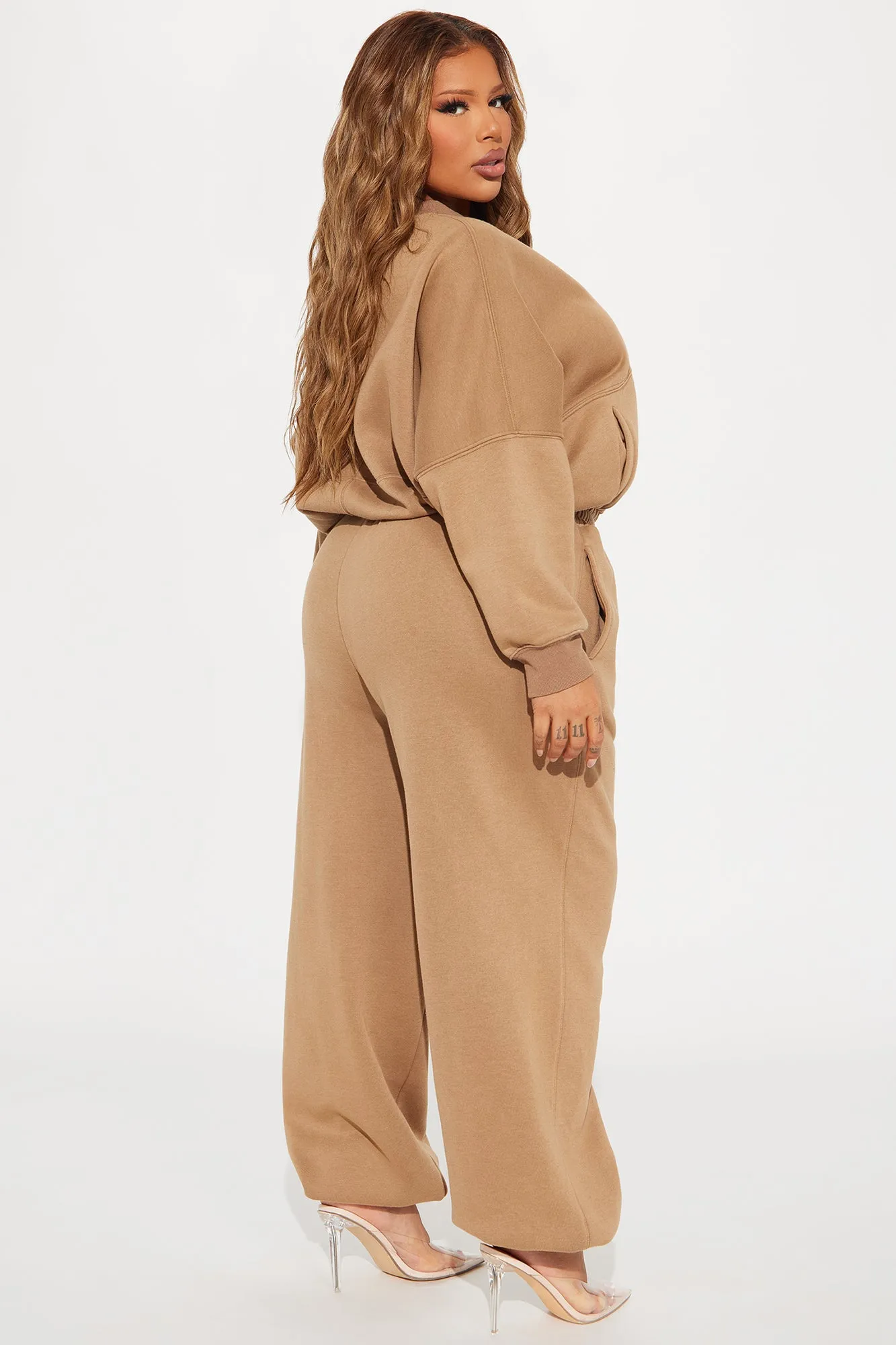 Been Going On Jogger Jumpsuit  - Taupe