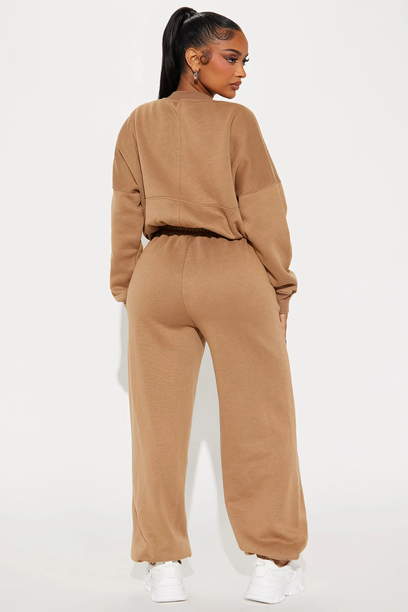 Been Going On Jogger Jumpsuit  - Taupe