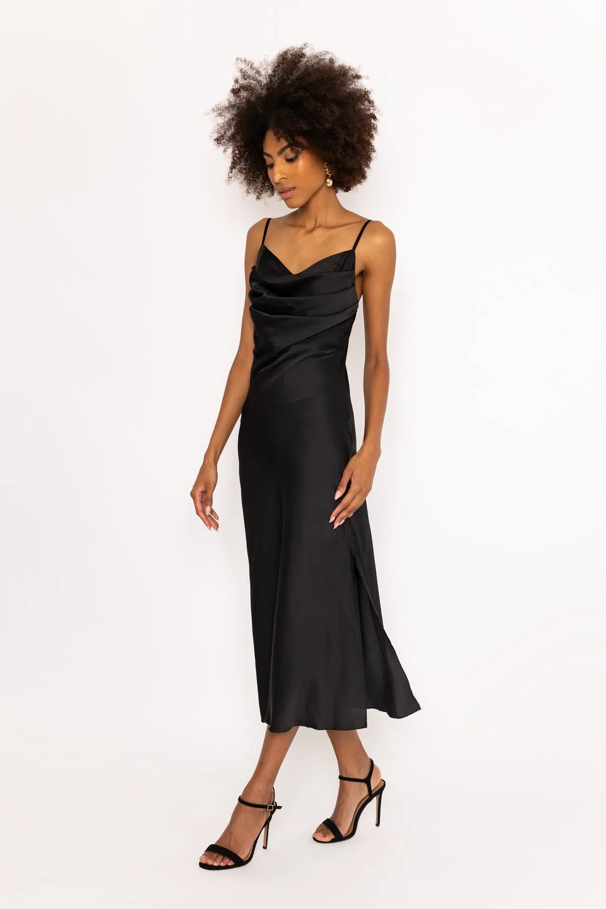 Black Sleeveless Samantha Midi Dress