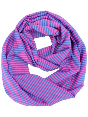 Blue Fine Striped Light Circle Scarf