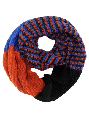 Blue Orange Black Colorful Pattern Winter Knit Unisex Infinity Scarf