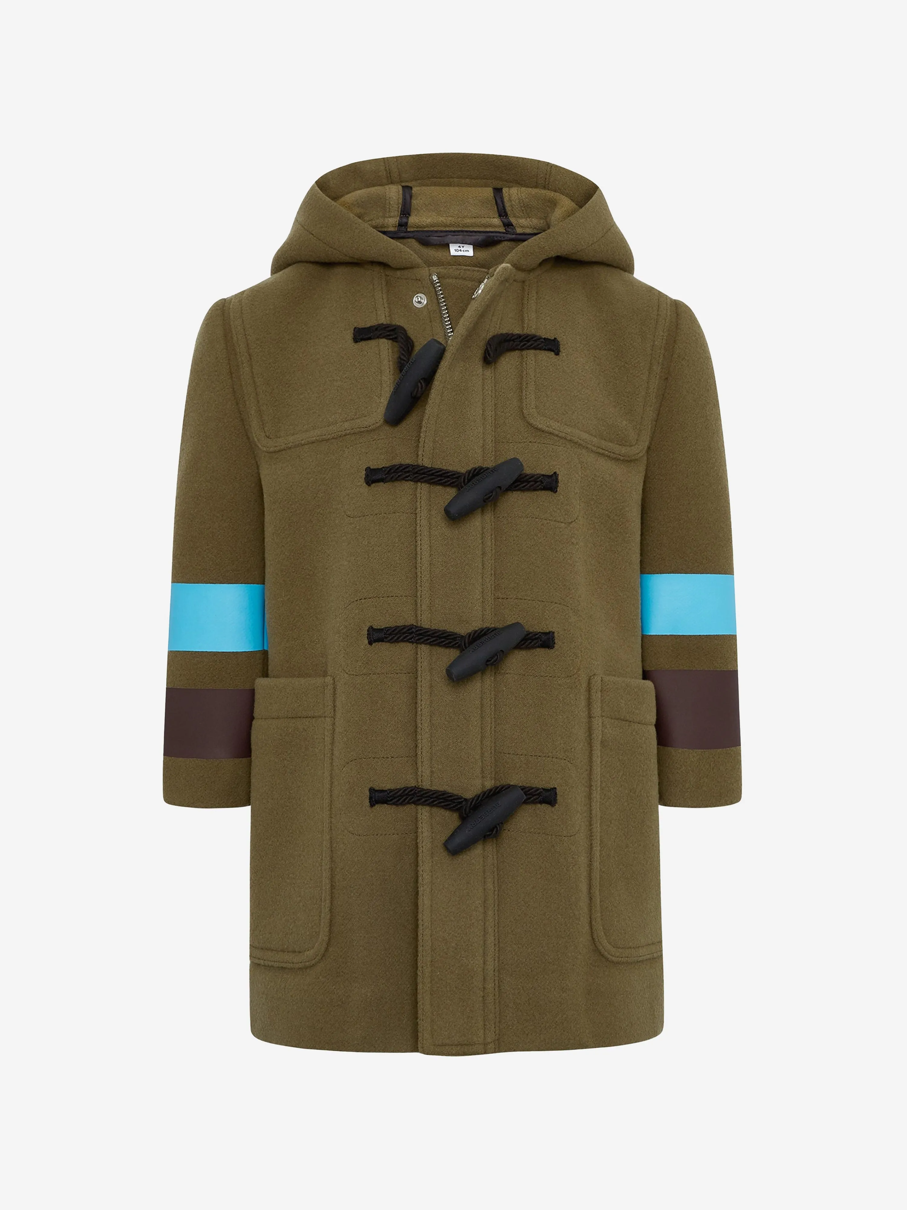 Burberry Boys Green Wool Duffle Coat