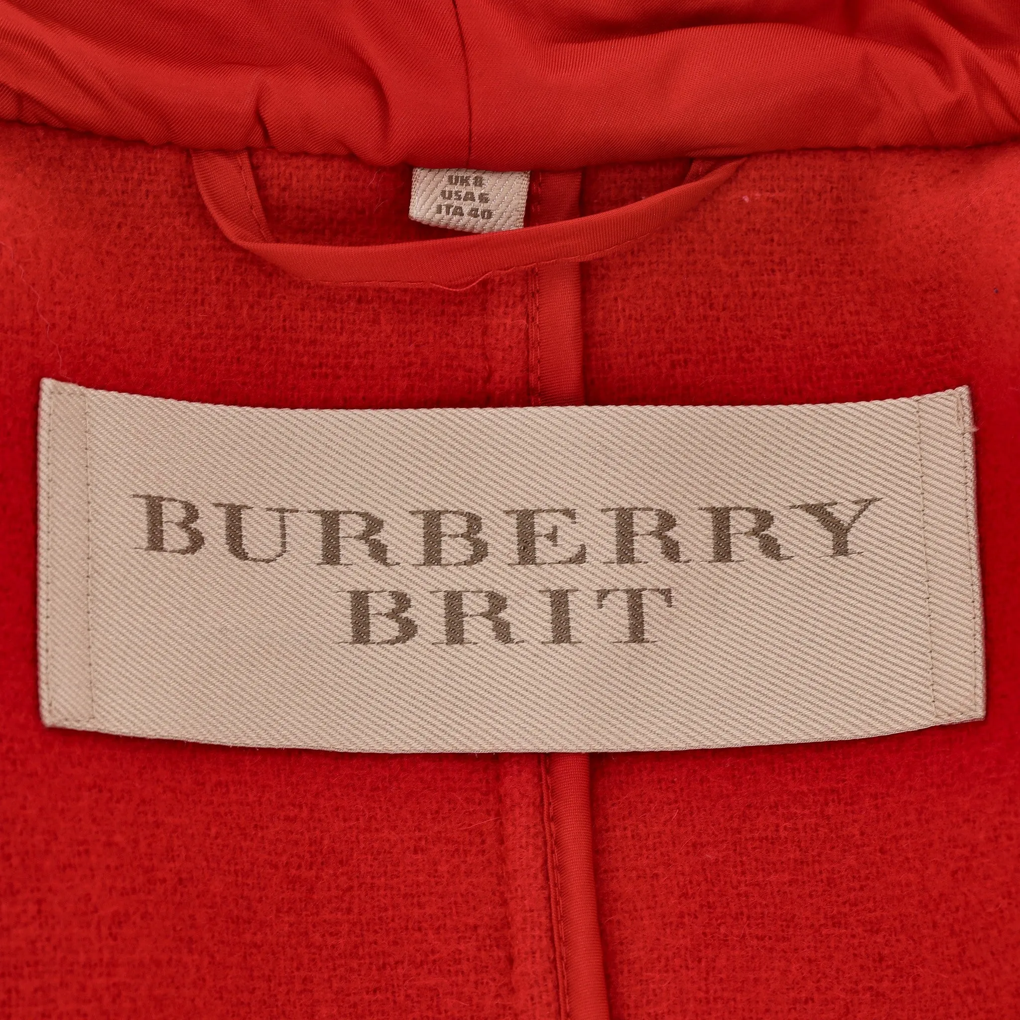 Burberry Brit Blackwell Short Wool Duffle Coat. Size 8UK