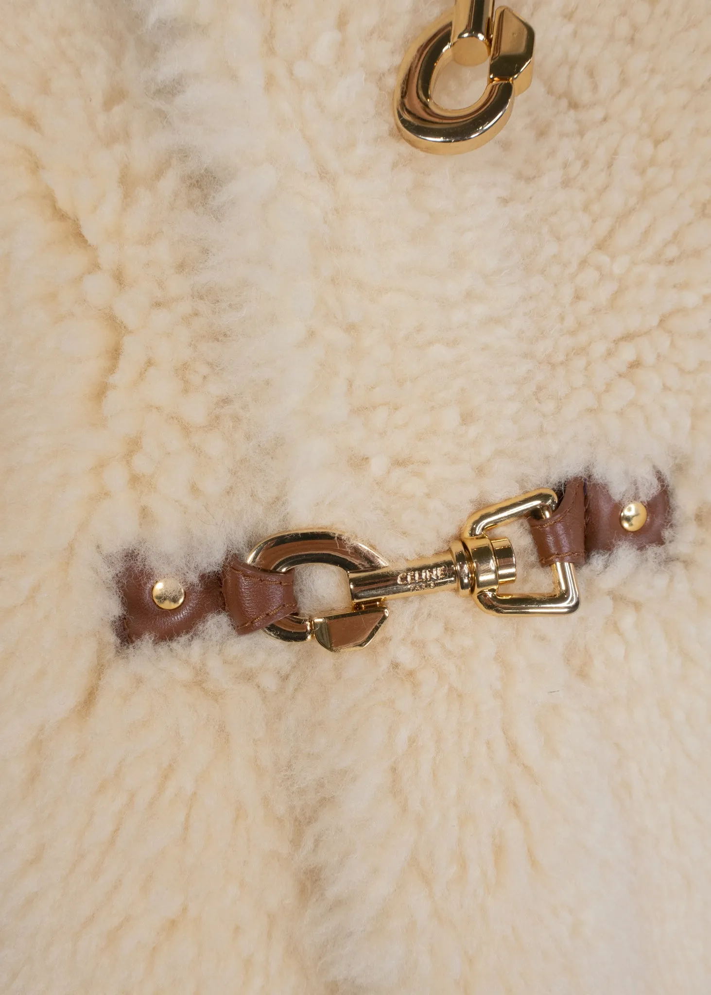 Celine Shearling Cream Duffle Coat