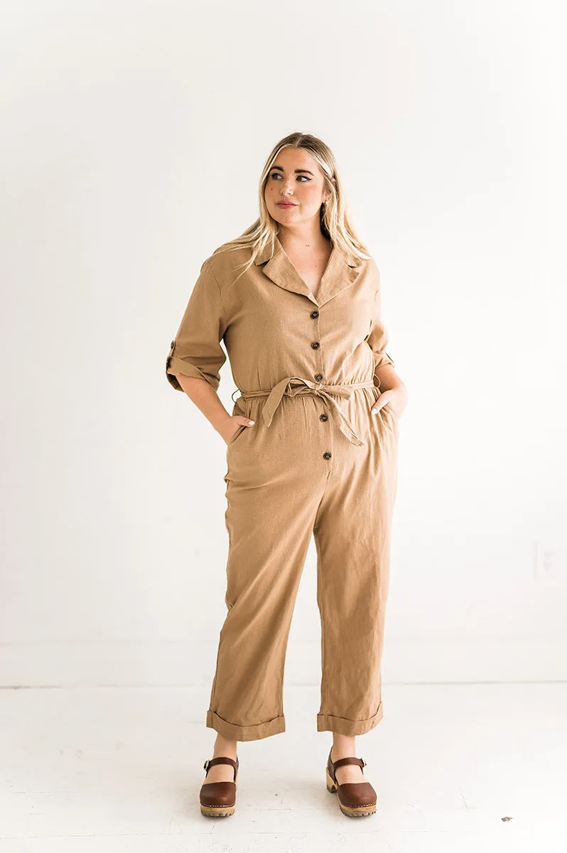 Chloe Jumpsuit in Taupe