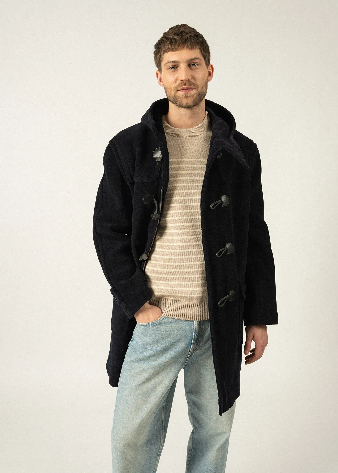 Duffle-coat Saturne - en drap de laine (NAVY)