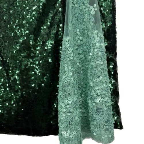 Emerald sequin skirt