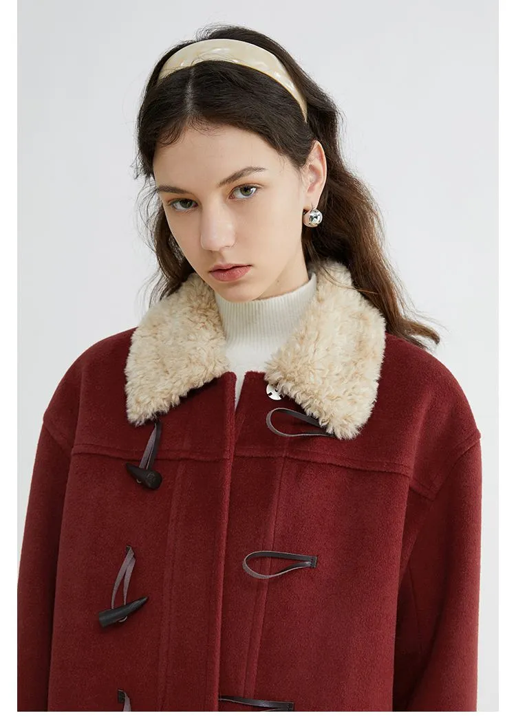 Faux Fur Collar Long Duffle Coat