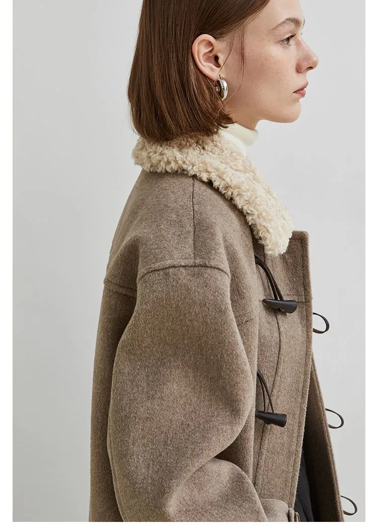 Faux Fur Collar Long Duffle Coat