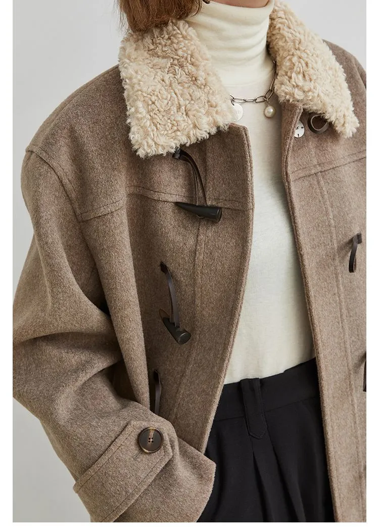 Faux Fur Collar Long Duffle Coat