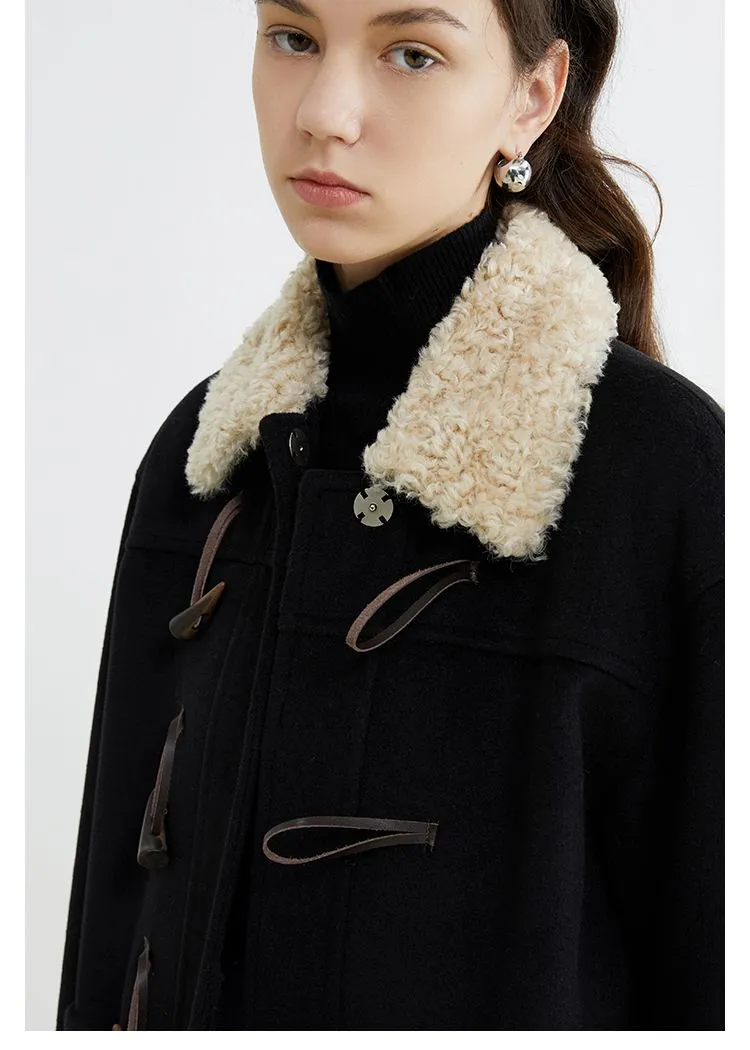 Faux Fur Collar Long Duffle Coat