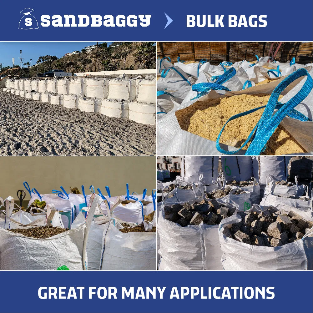 FIBC Bulk Bags - 3000 lb Capacity - 25 Cu Ft - 35" x 35" x 30"