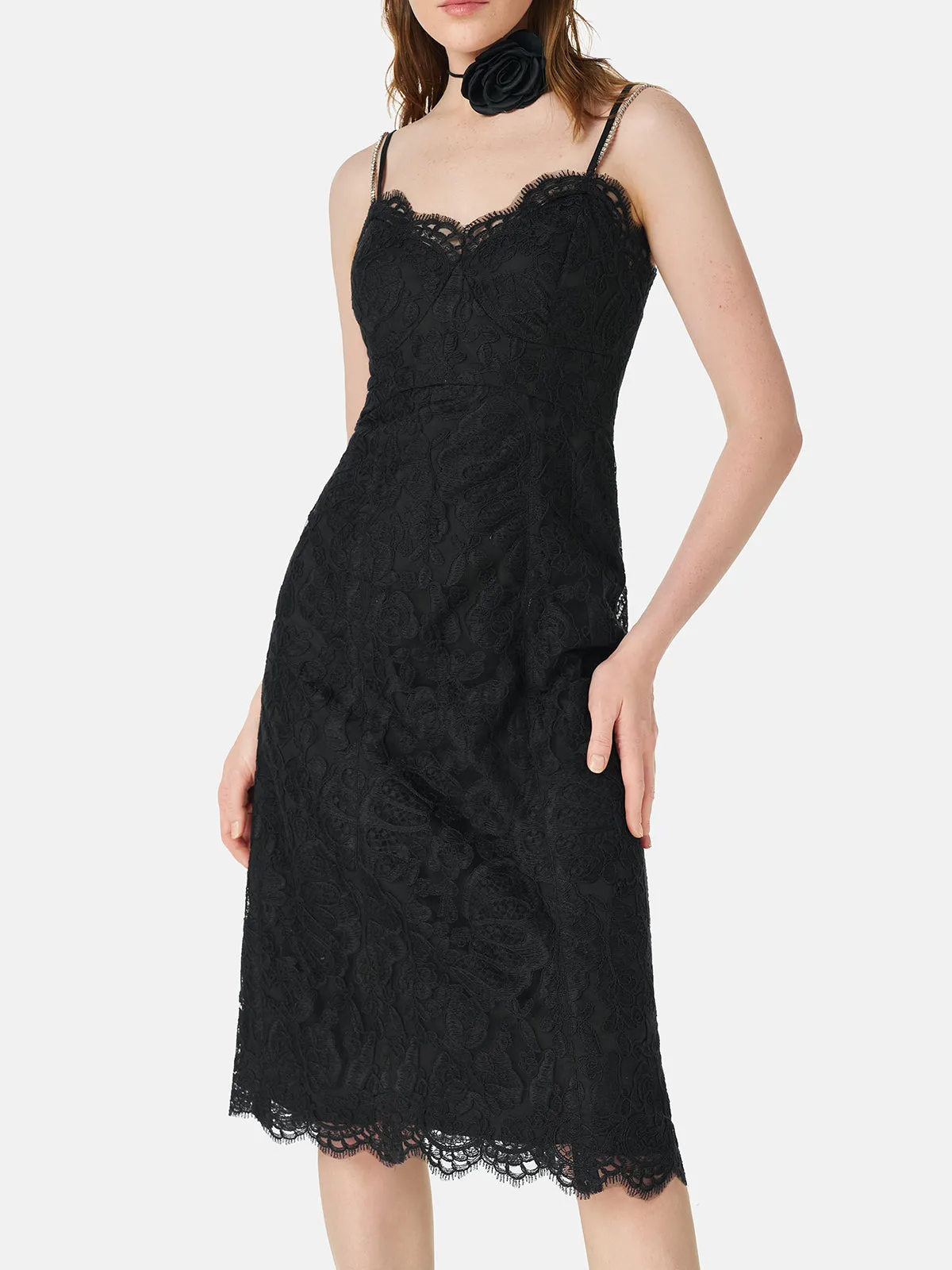 Gradient Lace Slip Dress