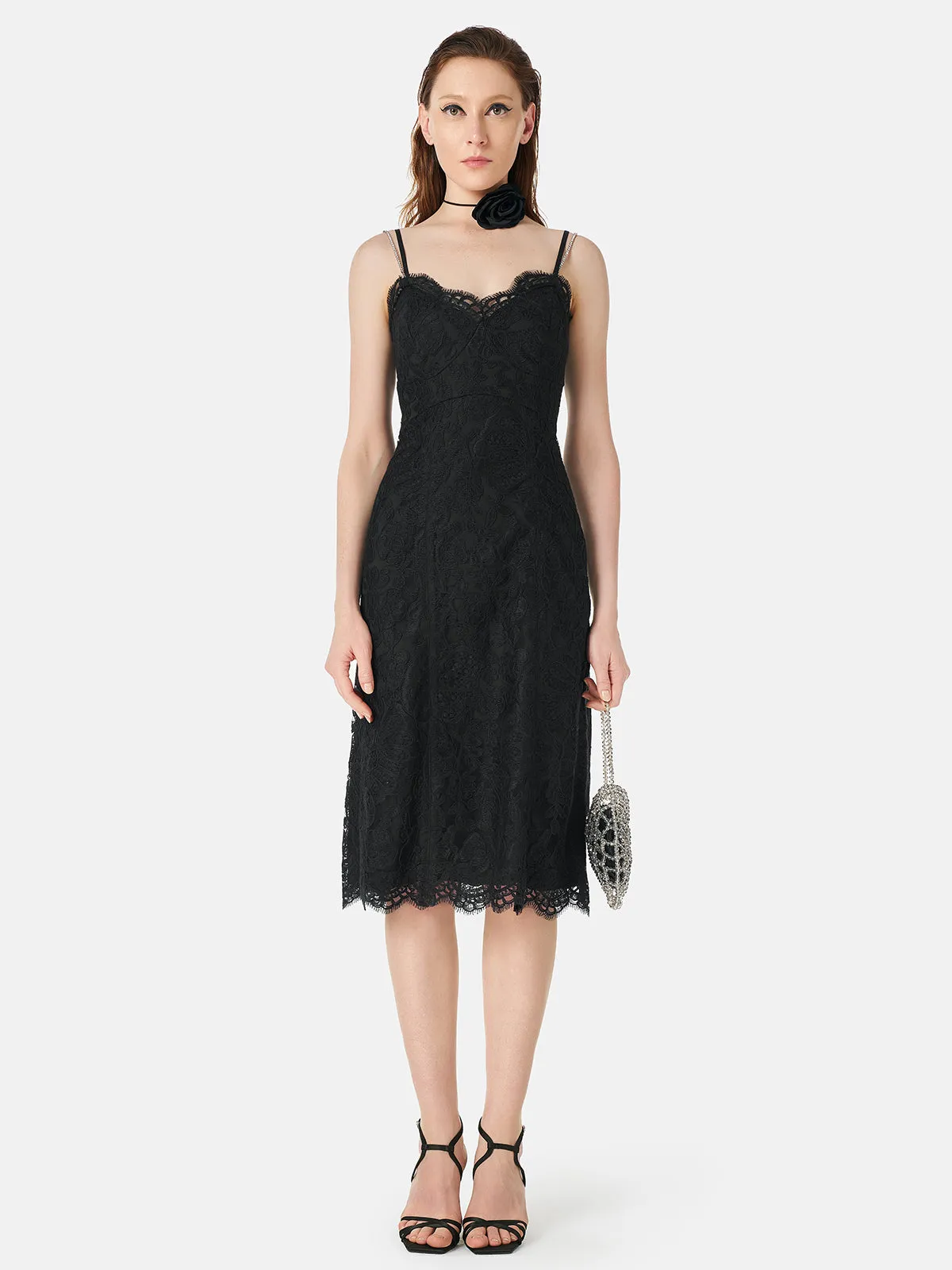 Gradient Lace Slip Dress