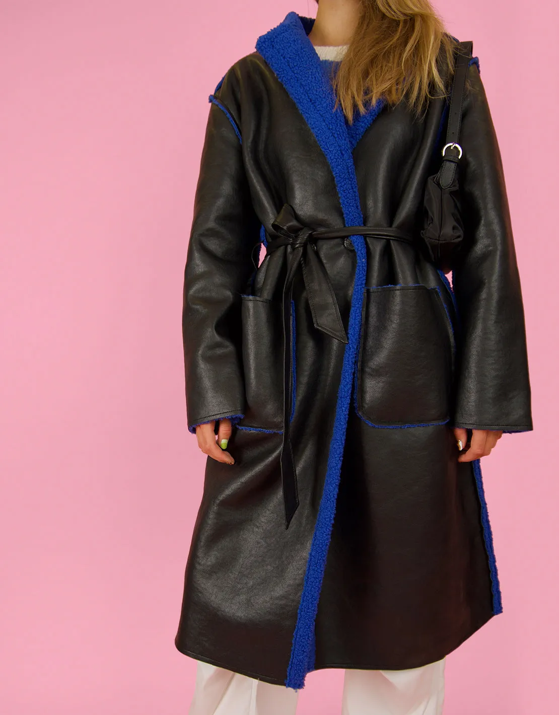 Long contrast coat