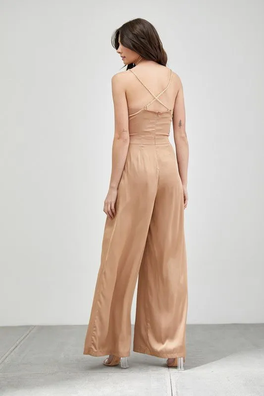 Marta Cowl Neck Jumpsuit - Taupe