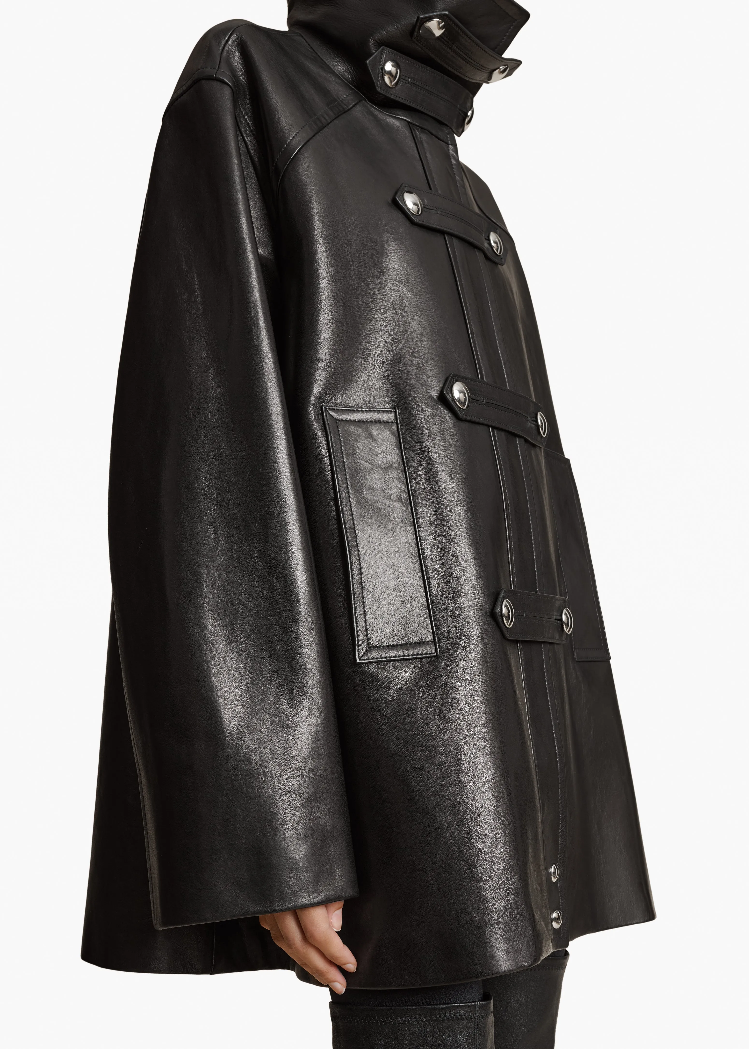 Melbo Coat in Black Leather