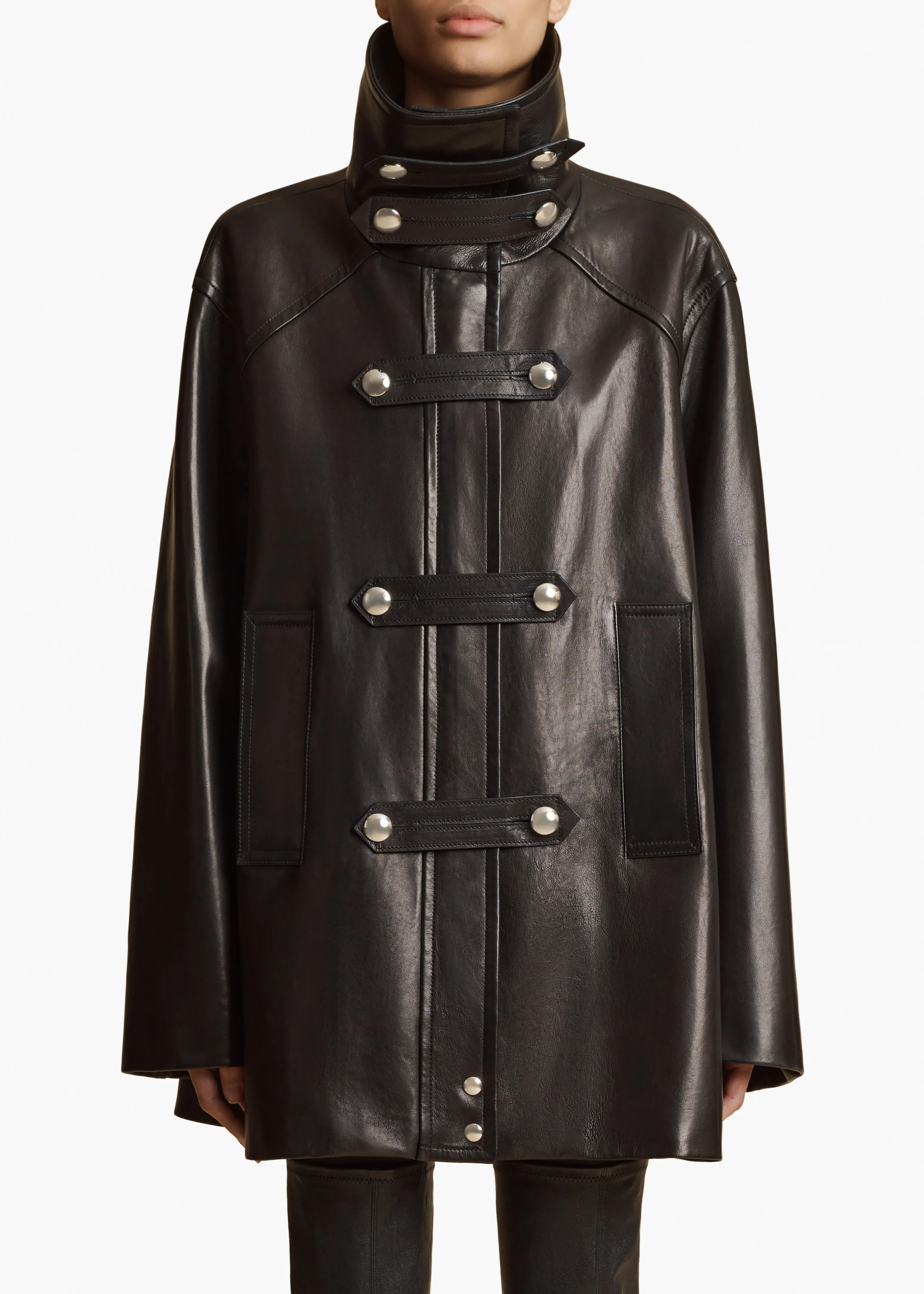 Melbo Coat in Black Leather