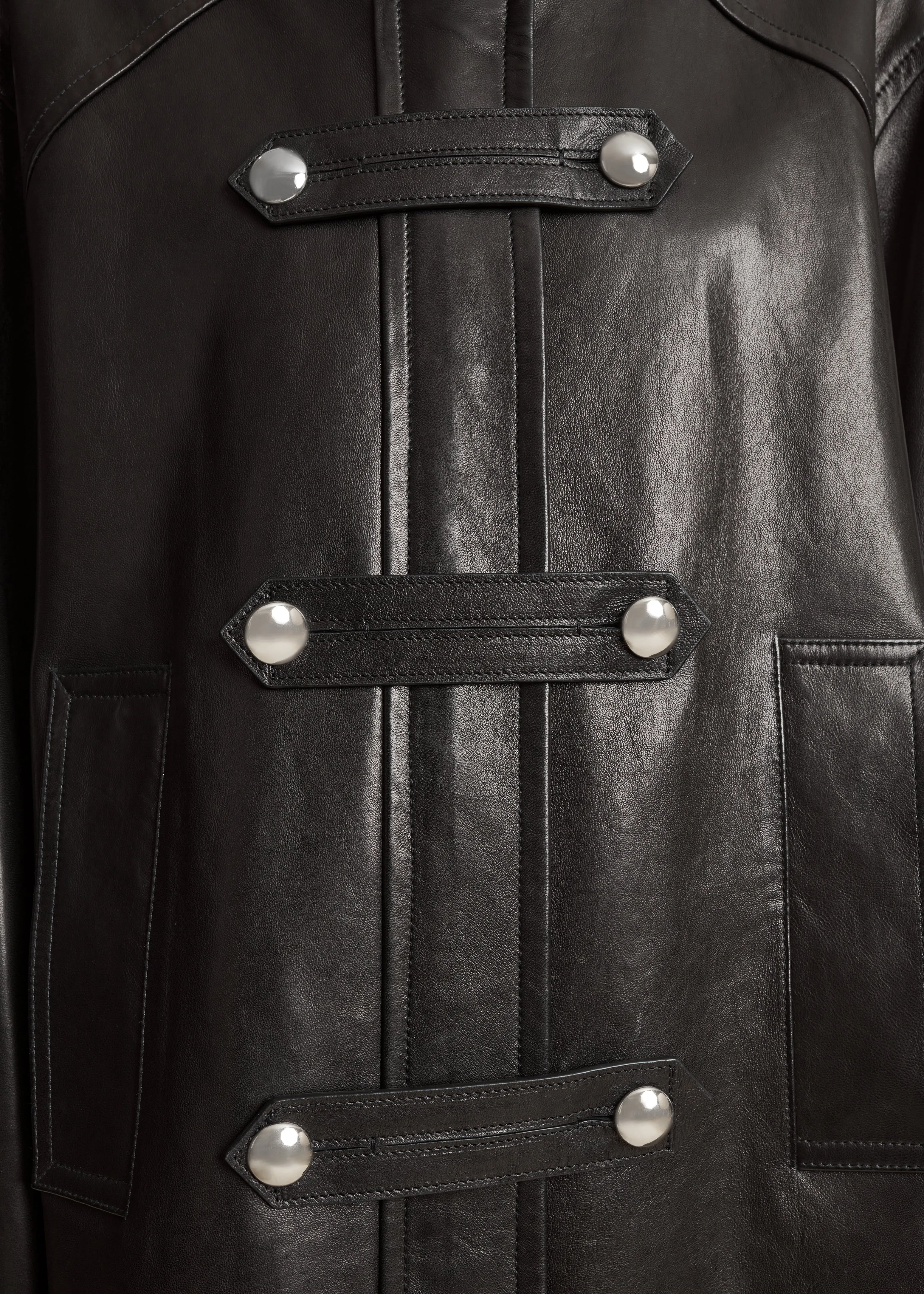 Melbo Coat in Black Leather