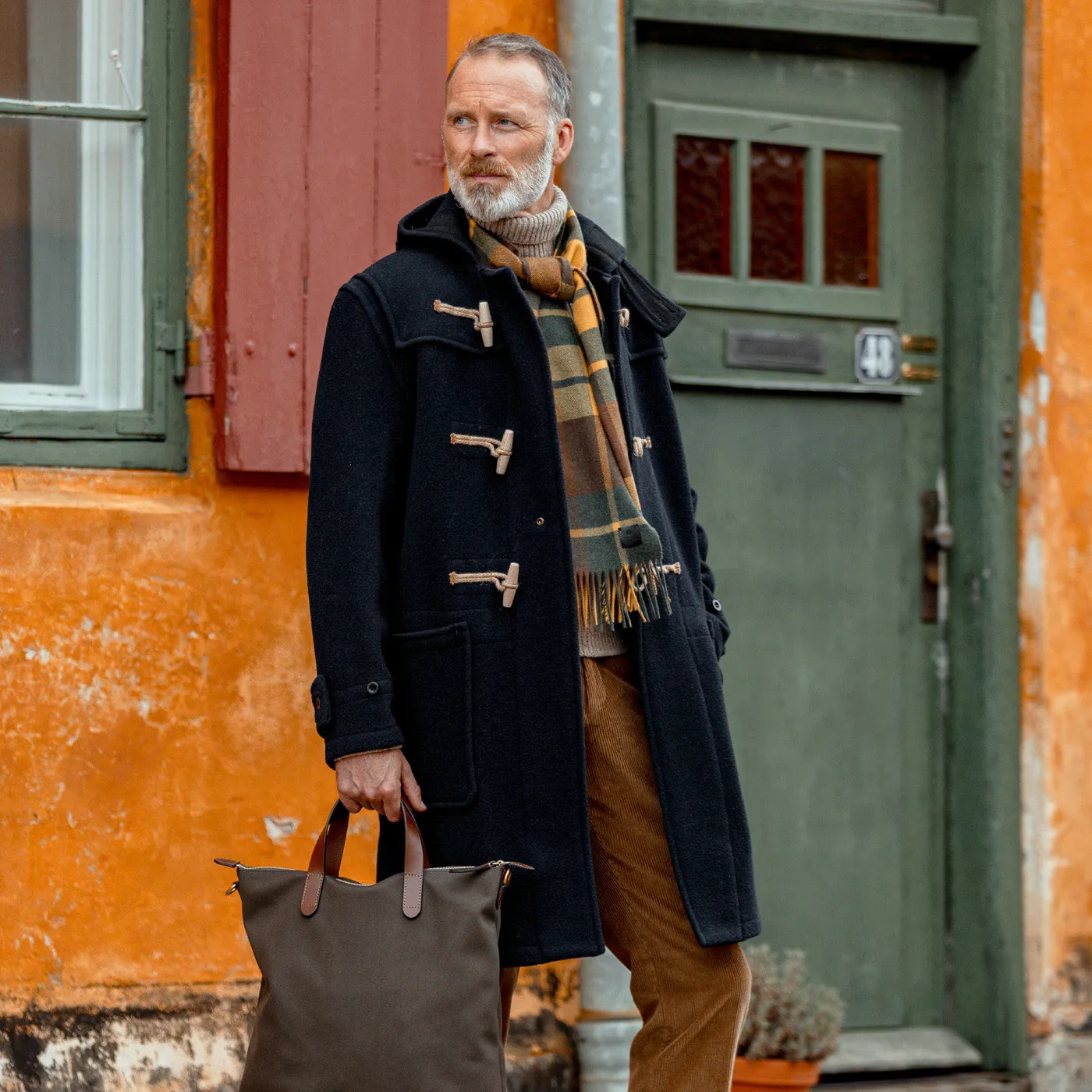 Navy Blue Wool Monty Duffle Coat