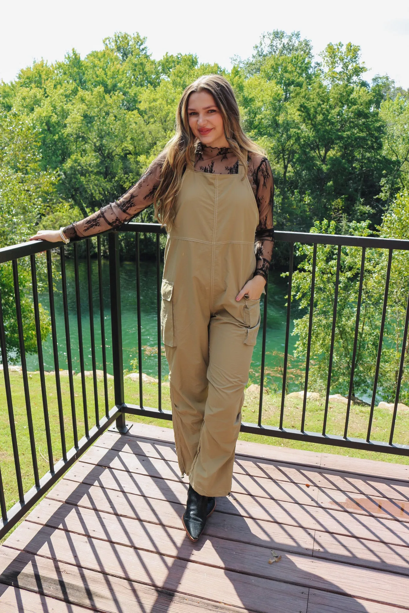 One Way Ticket Taupe Jumpsuit