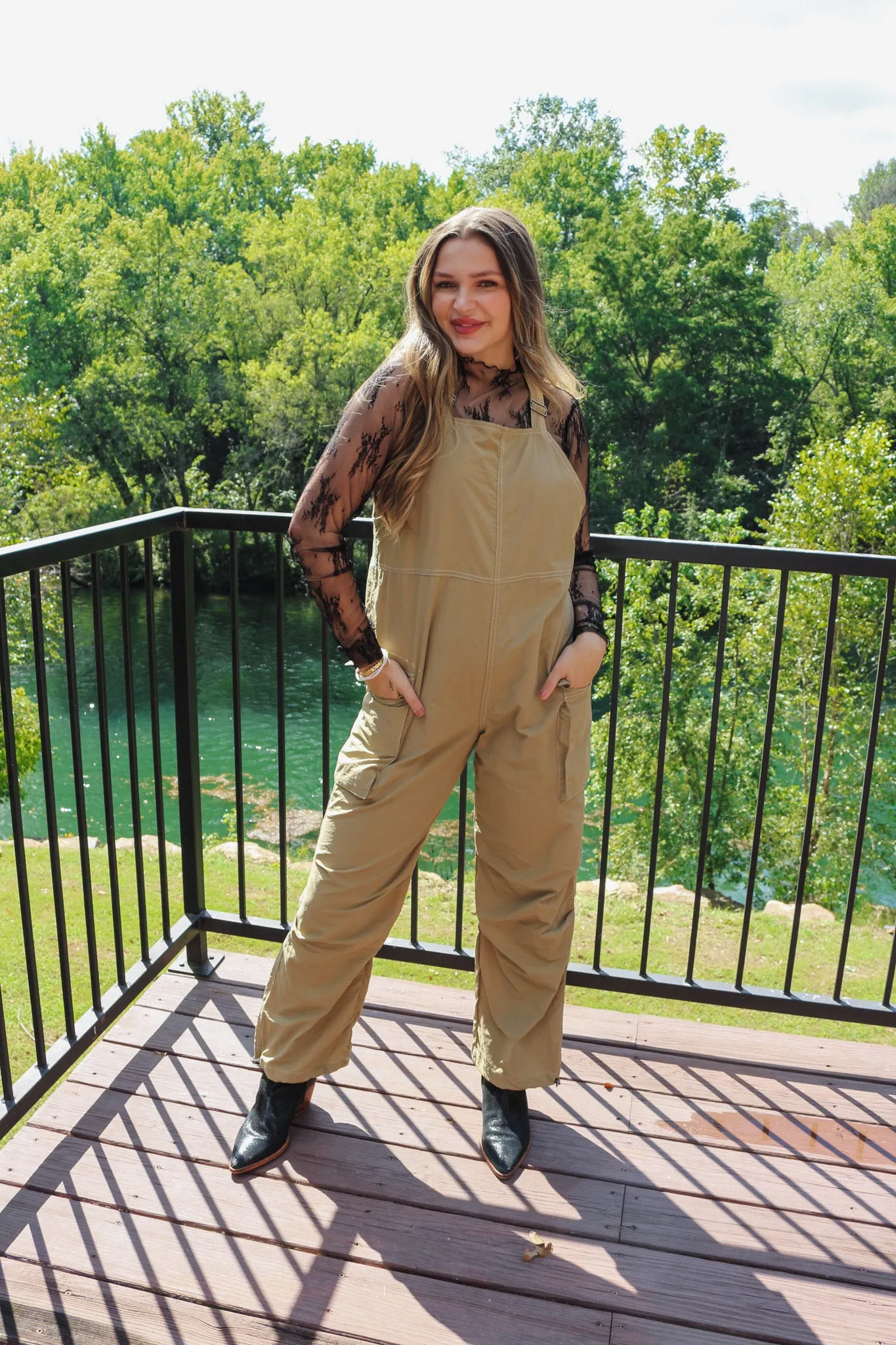 One Way Ticket Taupe Jumpsuit