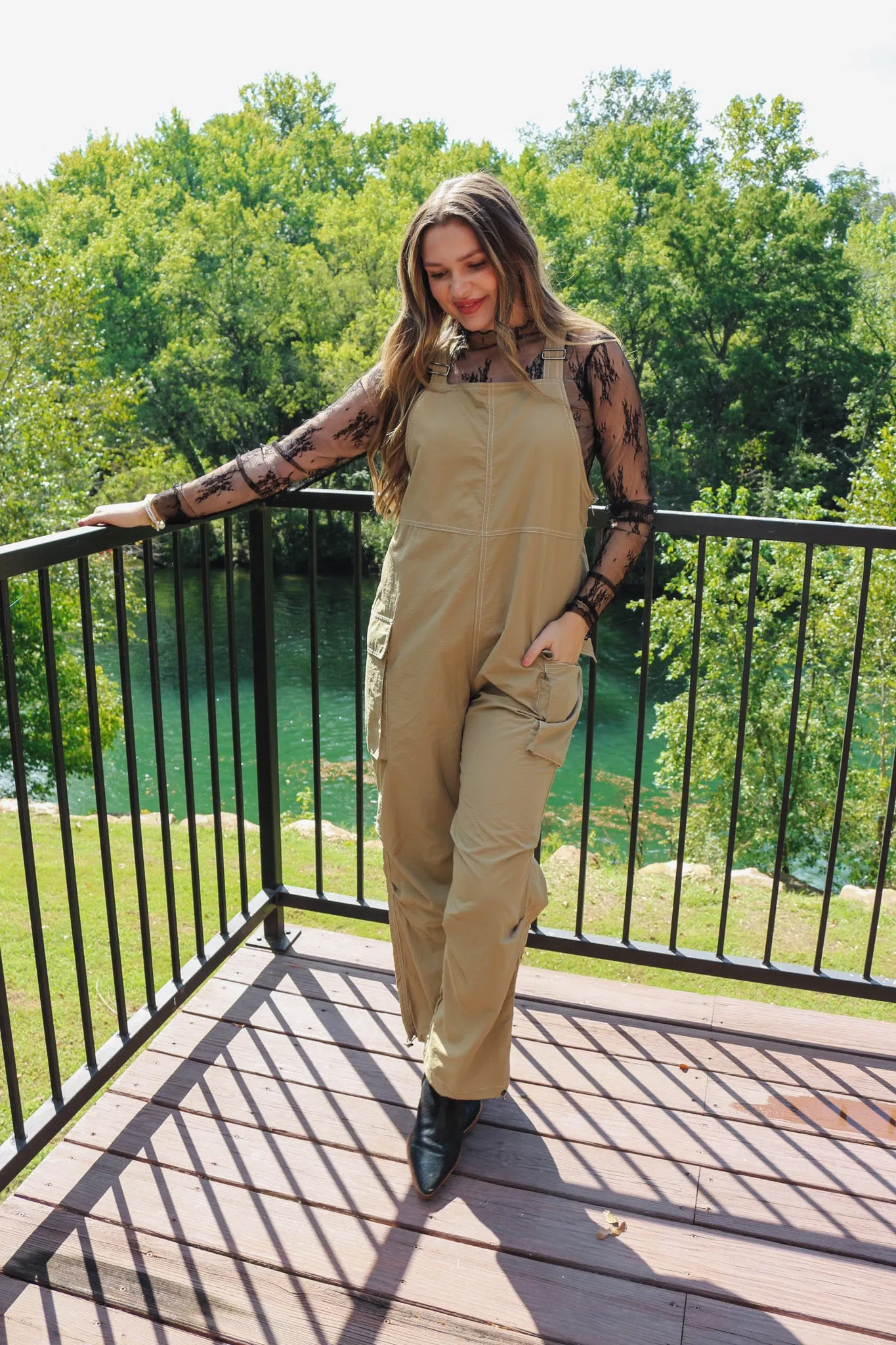 One Way Ticket Taupe Jumpsuit