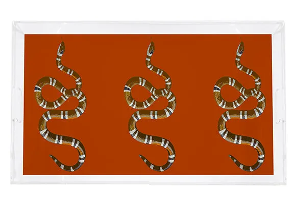 Serpent Burnt Orange 22.5X14.5 Acrylic Tray