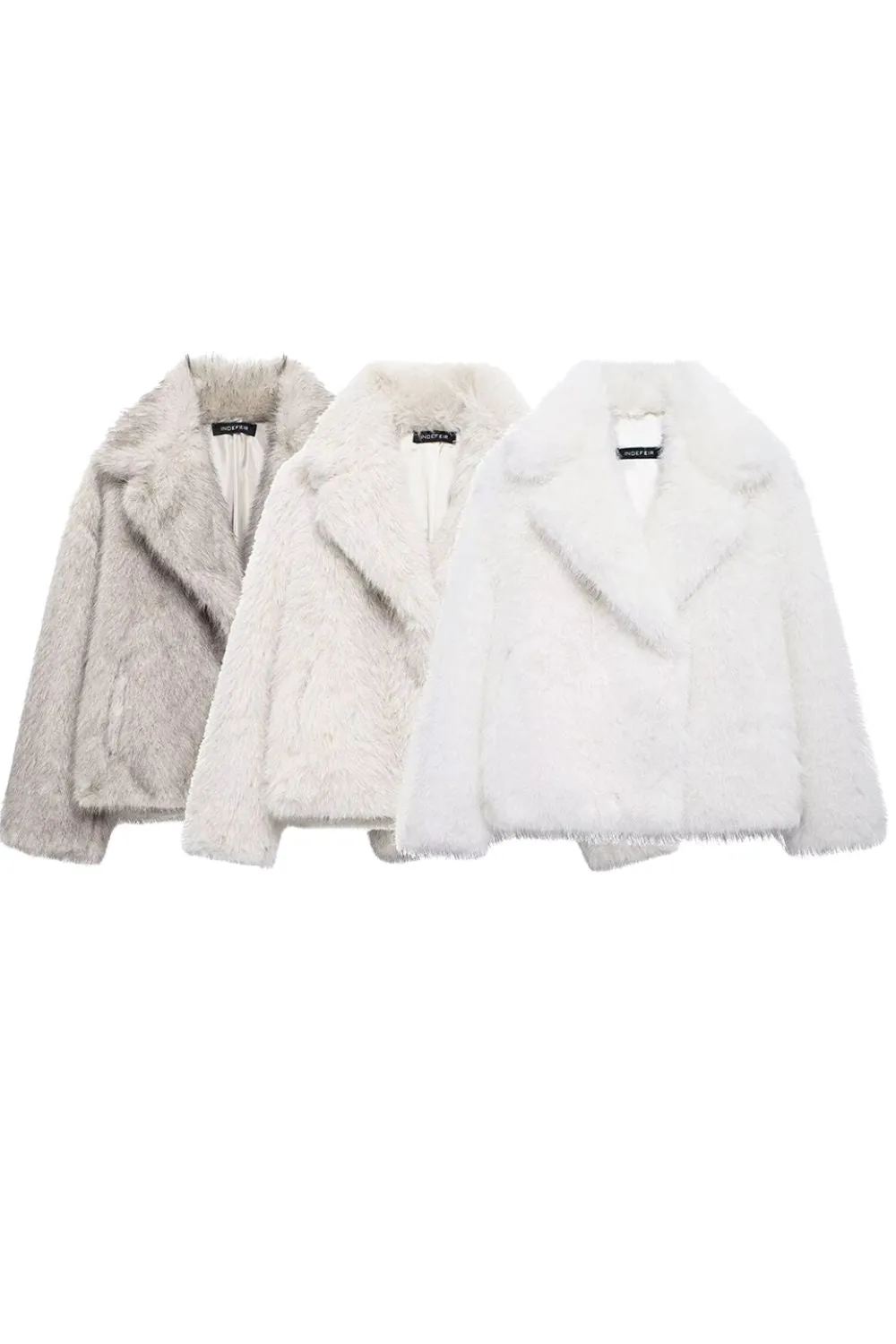 'Taylor' Faux Fur Effect Coat（3 Color)