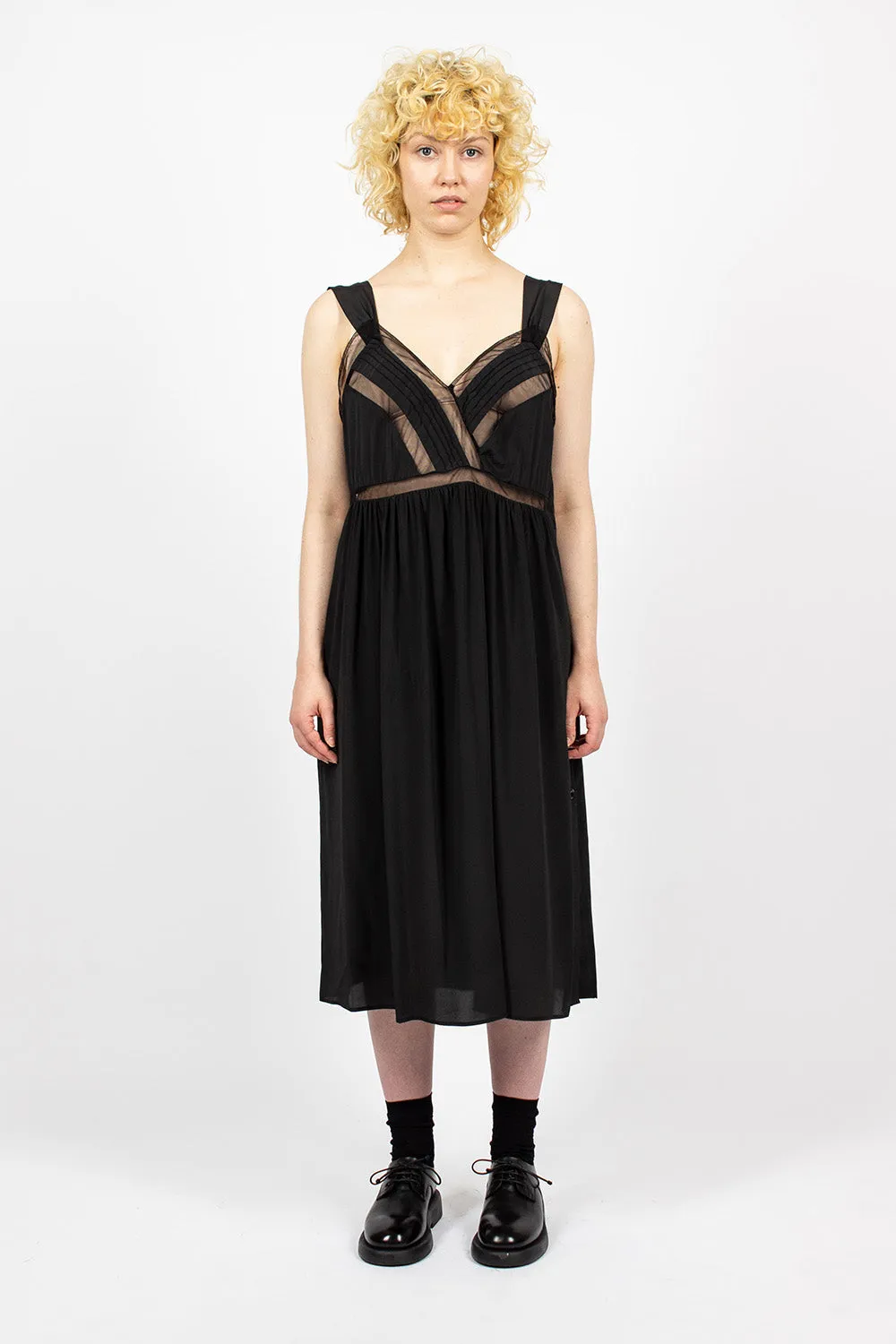 Tie Slip Dress Black